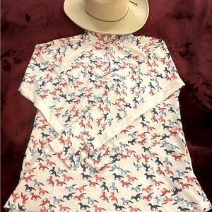 Ariat schooling shirt. Promise you will love. Purchased. $49 selling for $25.00